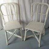 Pair of bamboo and rattan chairs