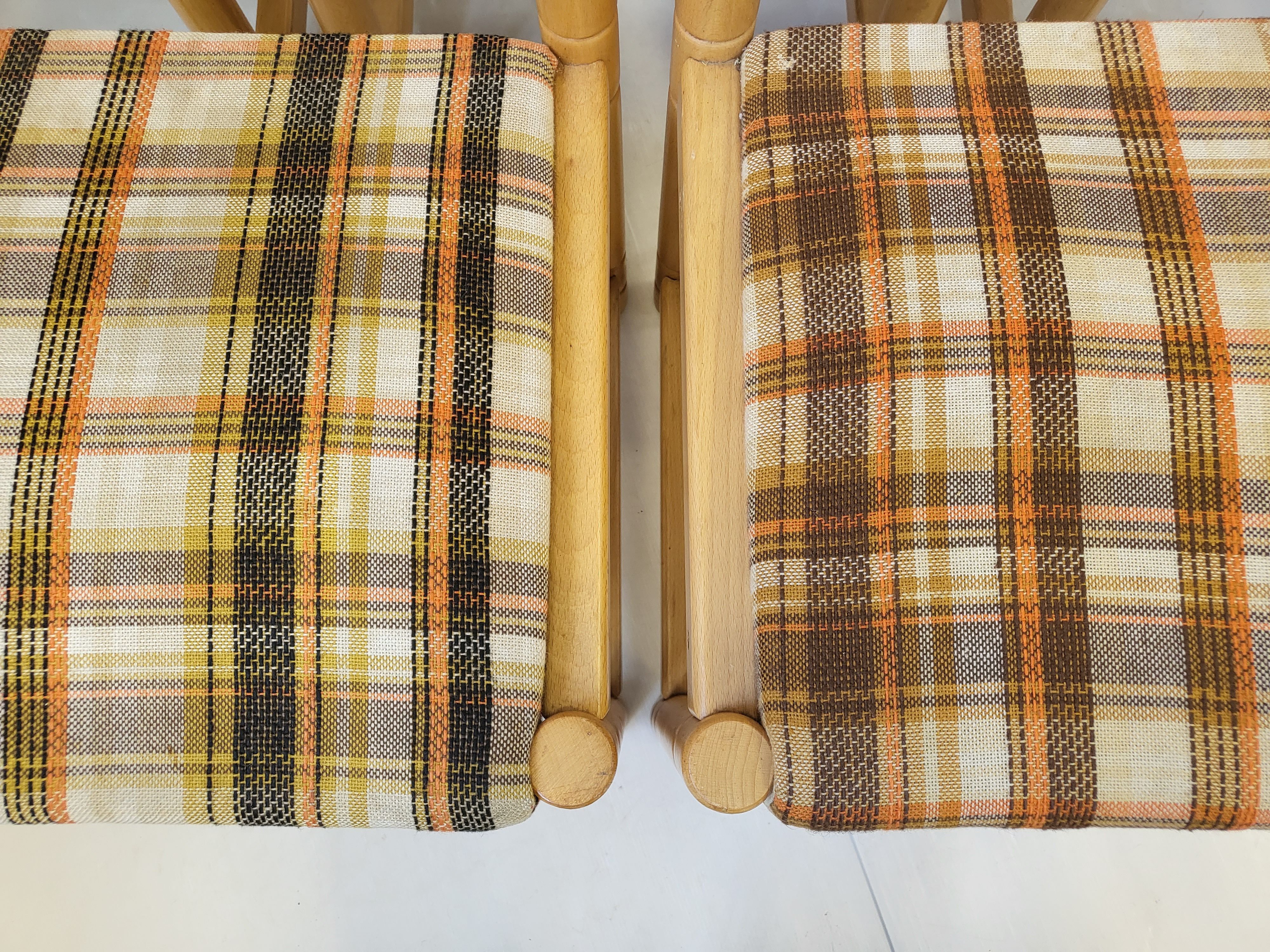 Suite of 6 vintage chairs 1970 Hiddensee