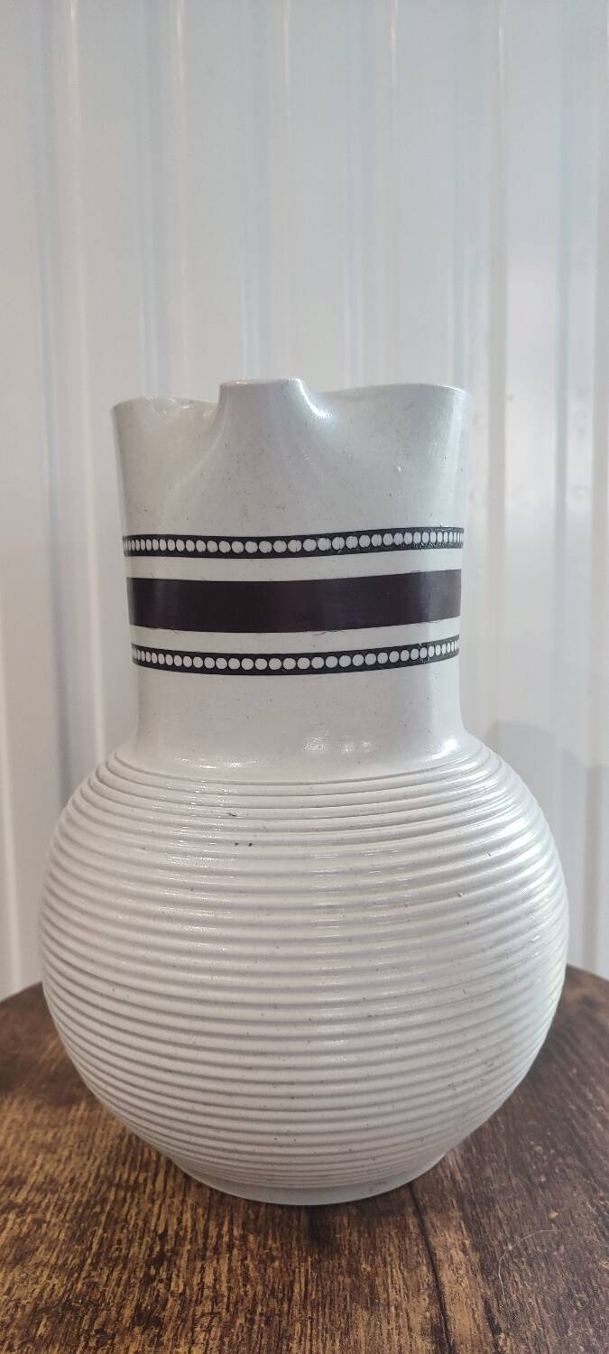 Large glazed stoneware pitcher signed, 1950-60 period