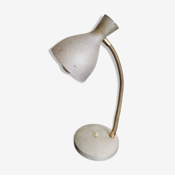 Hammered gray cocotte desk lamp, vintage French, 1940s