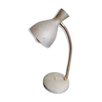 Lampe de bureau cocotte gris martelé, vintage français , années 40