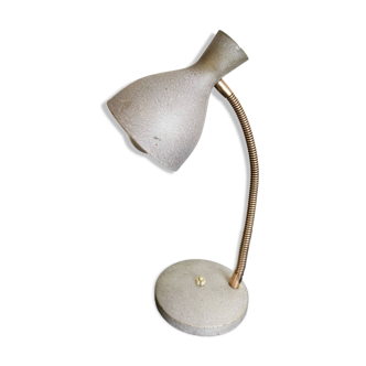 Hammered gray cocotte desk lamp, vintage French, 1940s