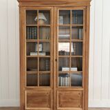 Large display case in solid walnut and oak