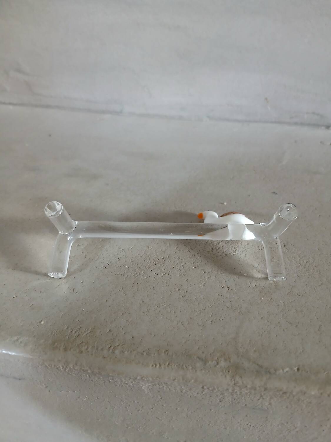 14 antique glass knife rests / ducks