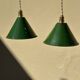 Paire de suspension tôle émaillée conique vintage indus rétro