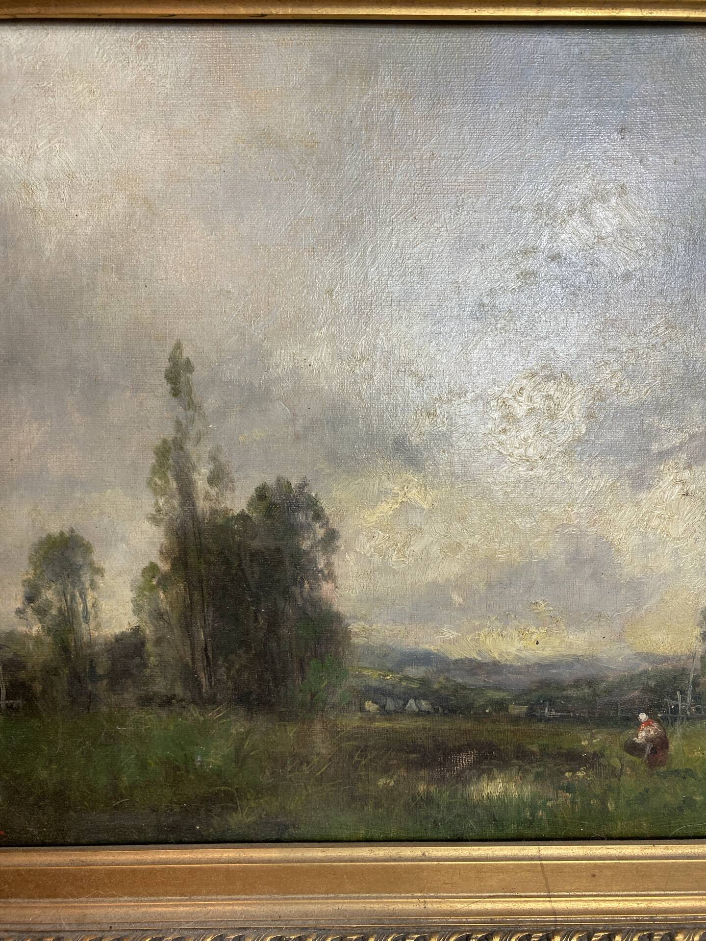 Oil on canvas, landscape by Karl Ben, 19th century.