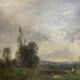 Oil on canvas, landscape by Karl Ben, 19th century.