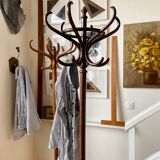 Light wooden parrot coat holder 6 patères