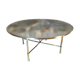 Table basse en bronze doré, verre façon miroir doré, circa 1940
