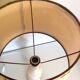 Lampe en albatre et abat jour tissu ecru / vintage années 50-60