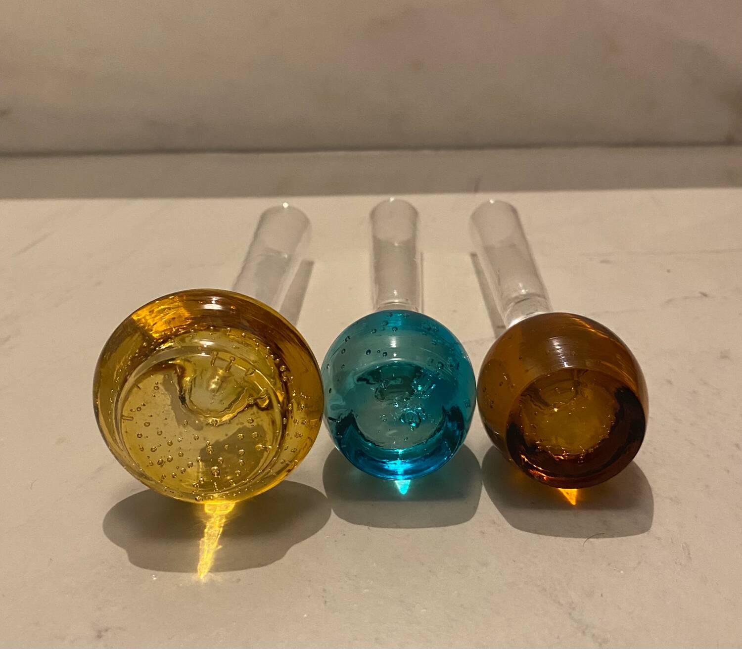 Set of 3 small antique vases