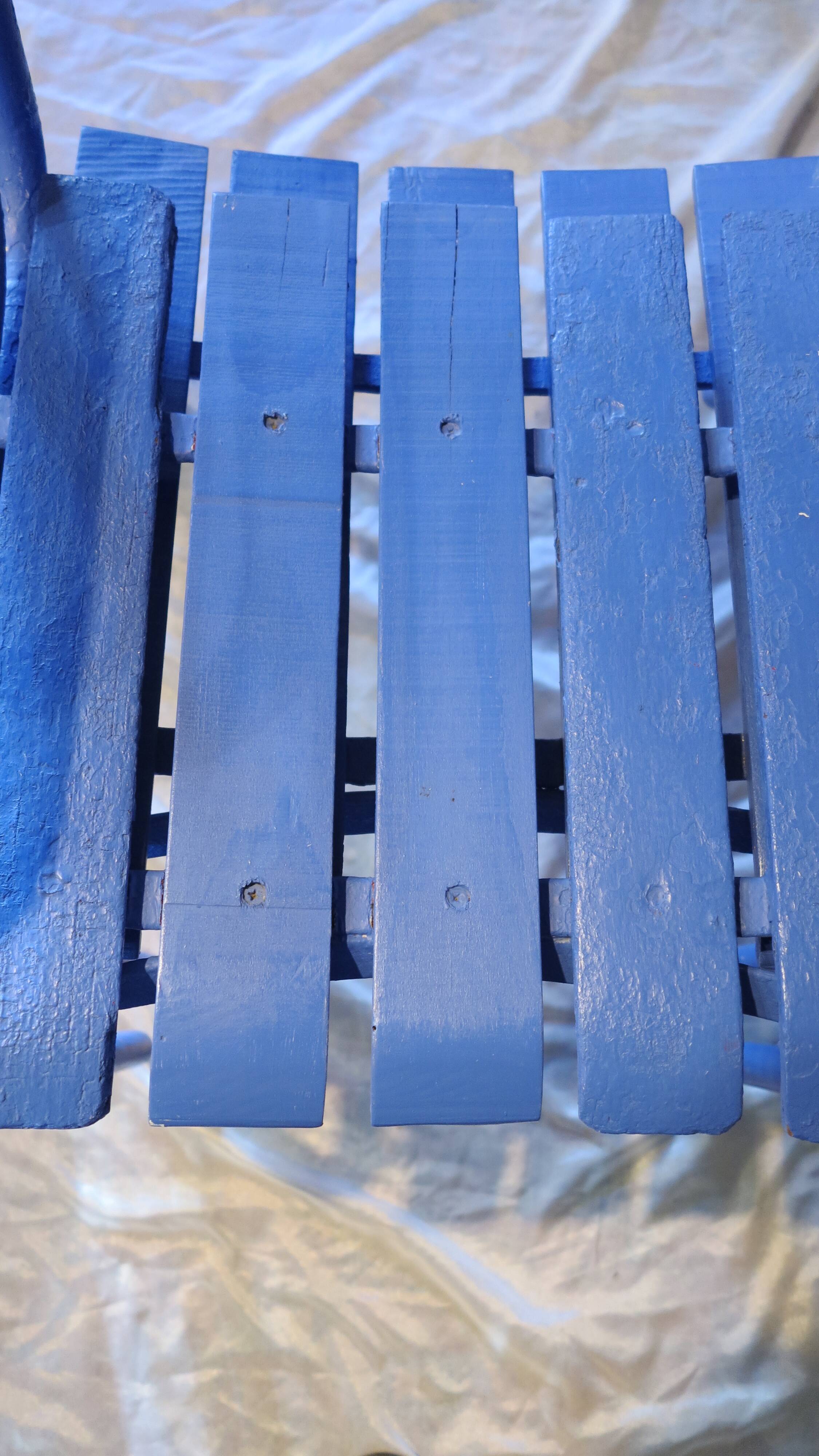 Pair of ultramarine blue garden or patio armchairs