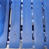 Pair of ultramarine blue garden or patio armchairs