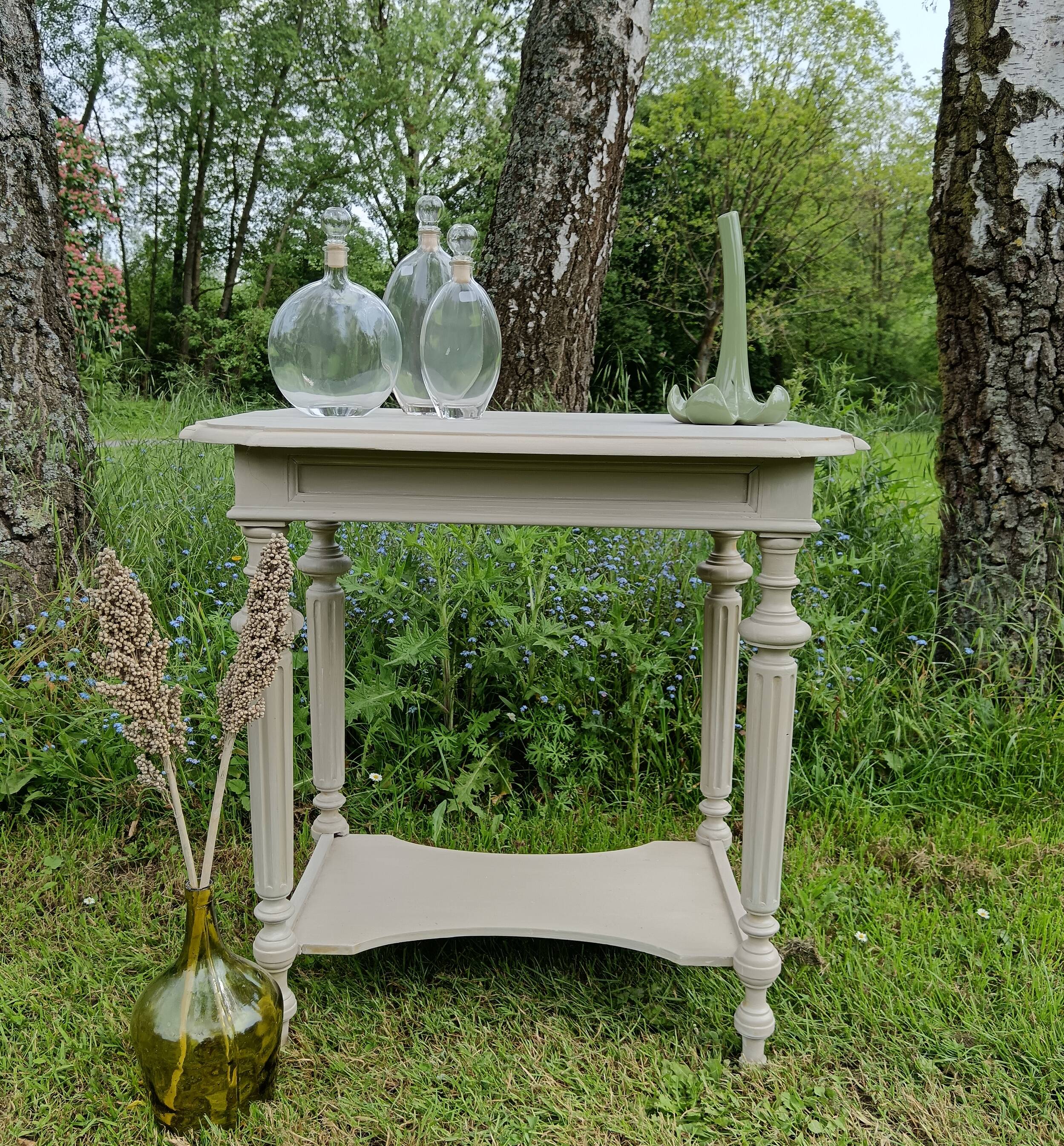 LouisXVI beige patinated console table