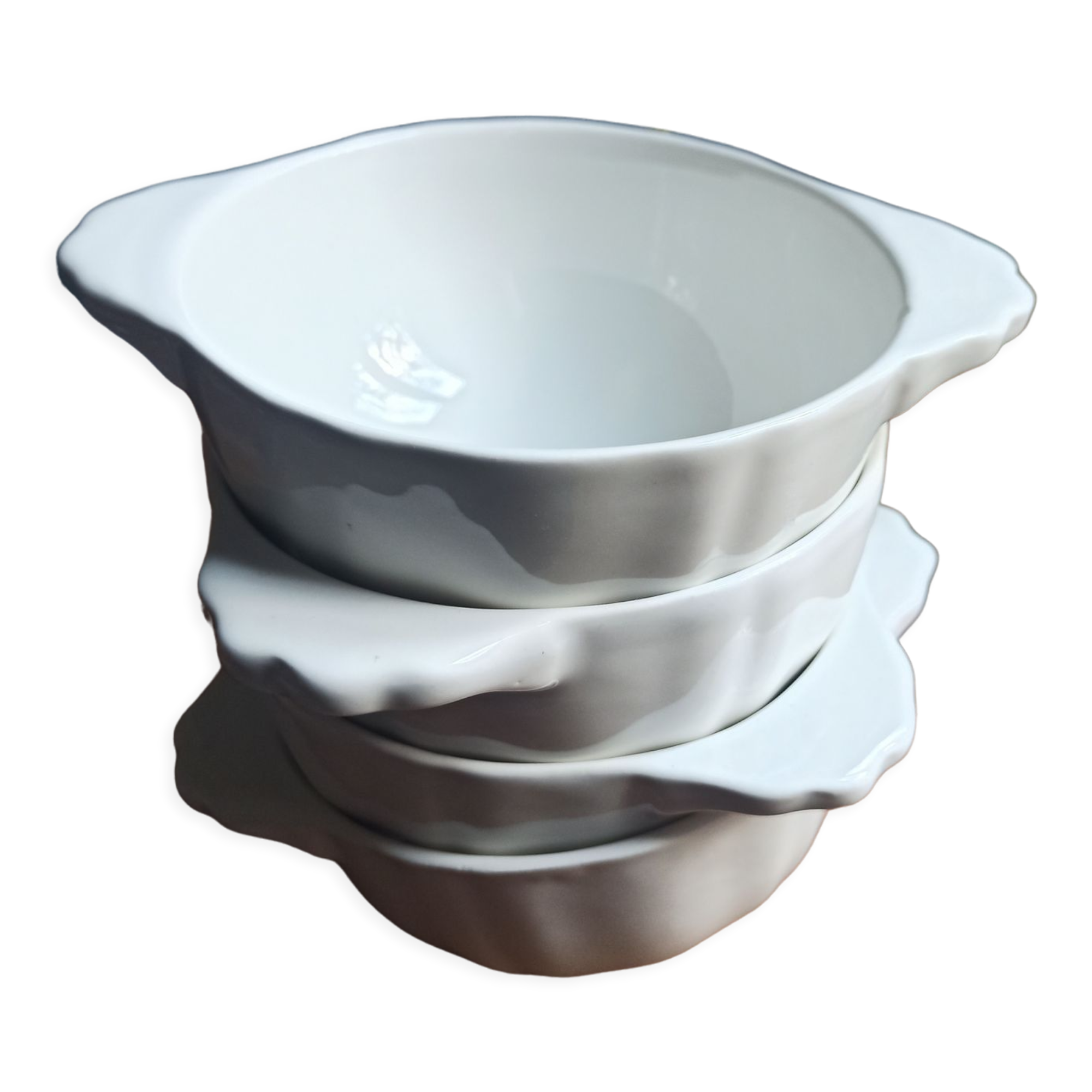 Bols en faience blancs de Gien