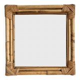 Bamboo rattan mirror from the 70s, French Riviera.