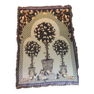Tapestry with lemon trees and fleur-de-lis