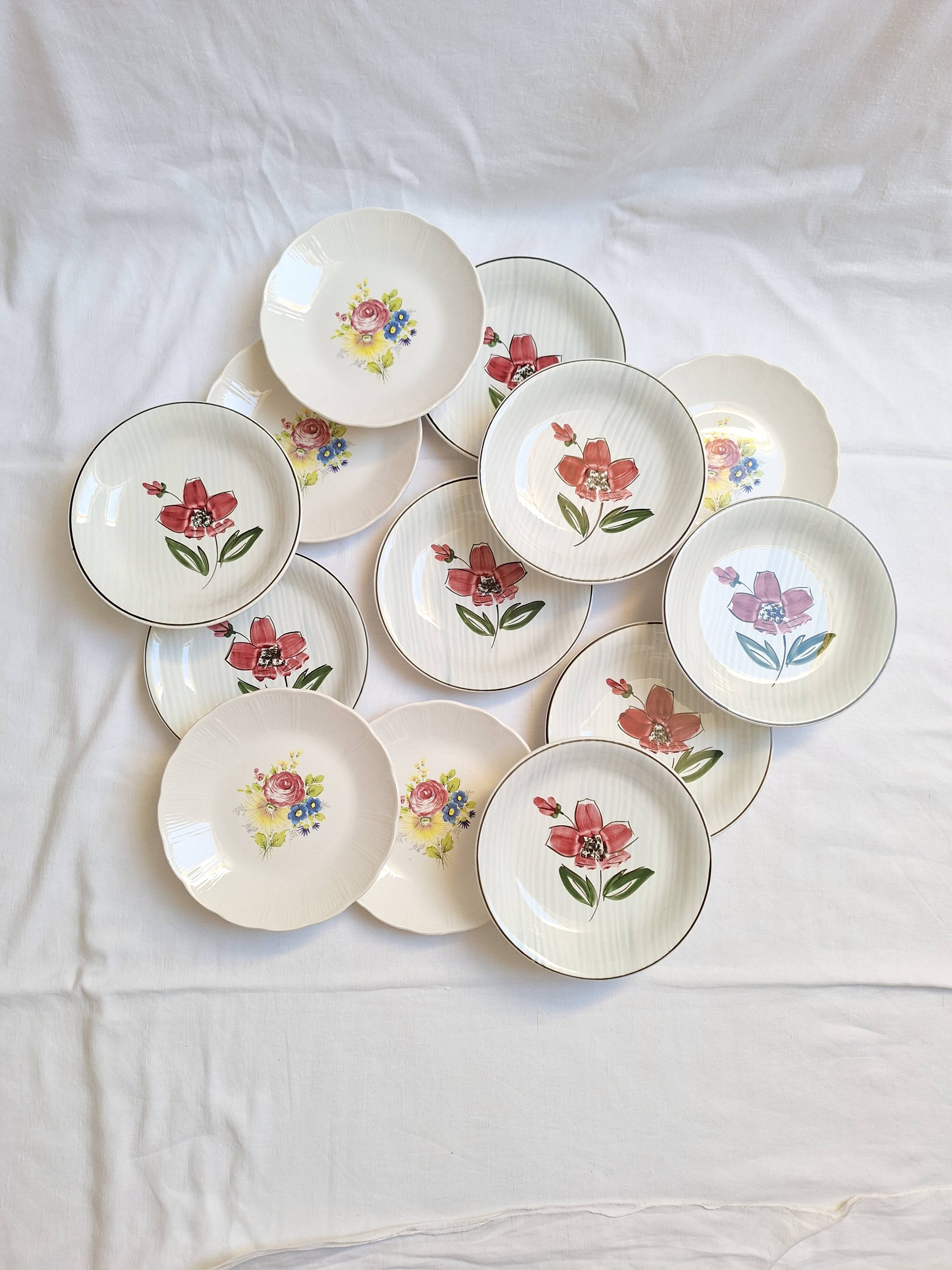 Deep plates / flower salad plates Sarreguemines