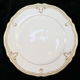 12 large flat plates in LIMOGES porcelain GIRAUD gilded hand painted