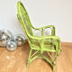 Children's chair in green rattan
