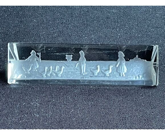Knife holders, Art Nouveau - Engraved cut crystal