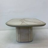 Table basse en travertin design milieu du siècle, années 1970