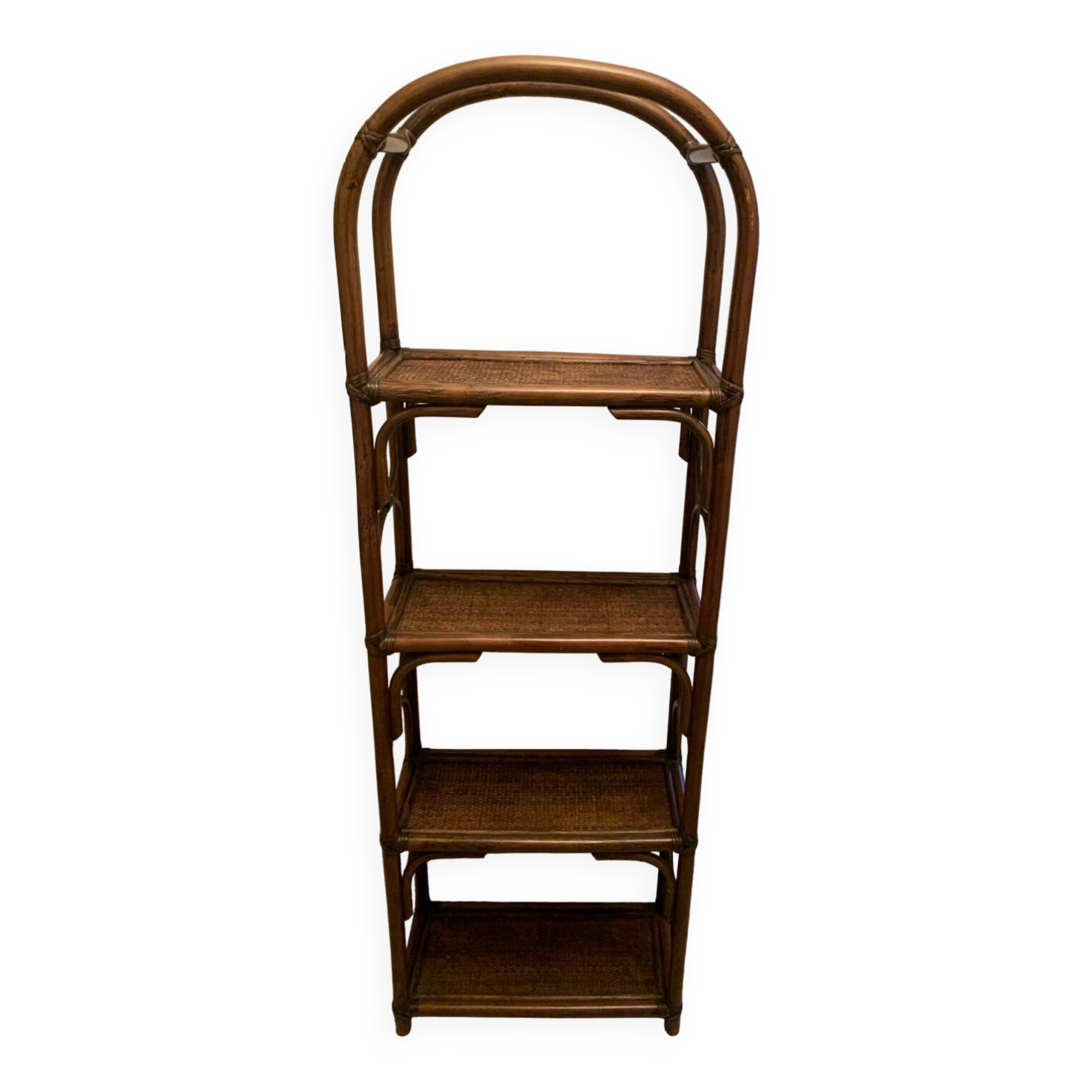 Rattan standing shelf