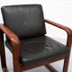 Fauteuil en frêne et cuir par Burkhard Voghterr pour Rosenthal, années 1970