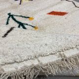 Tapis azilal blanc coloré - 210x140cm