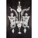 Applique murale en verre de Murano transparent et blanc floral de style vénitien