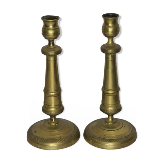 Brass candle holders (the pair)