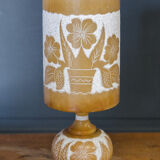 Alabaster lamp Tarrago Esteve Ref 242 1970 Engraved flowers double patina