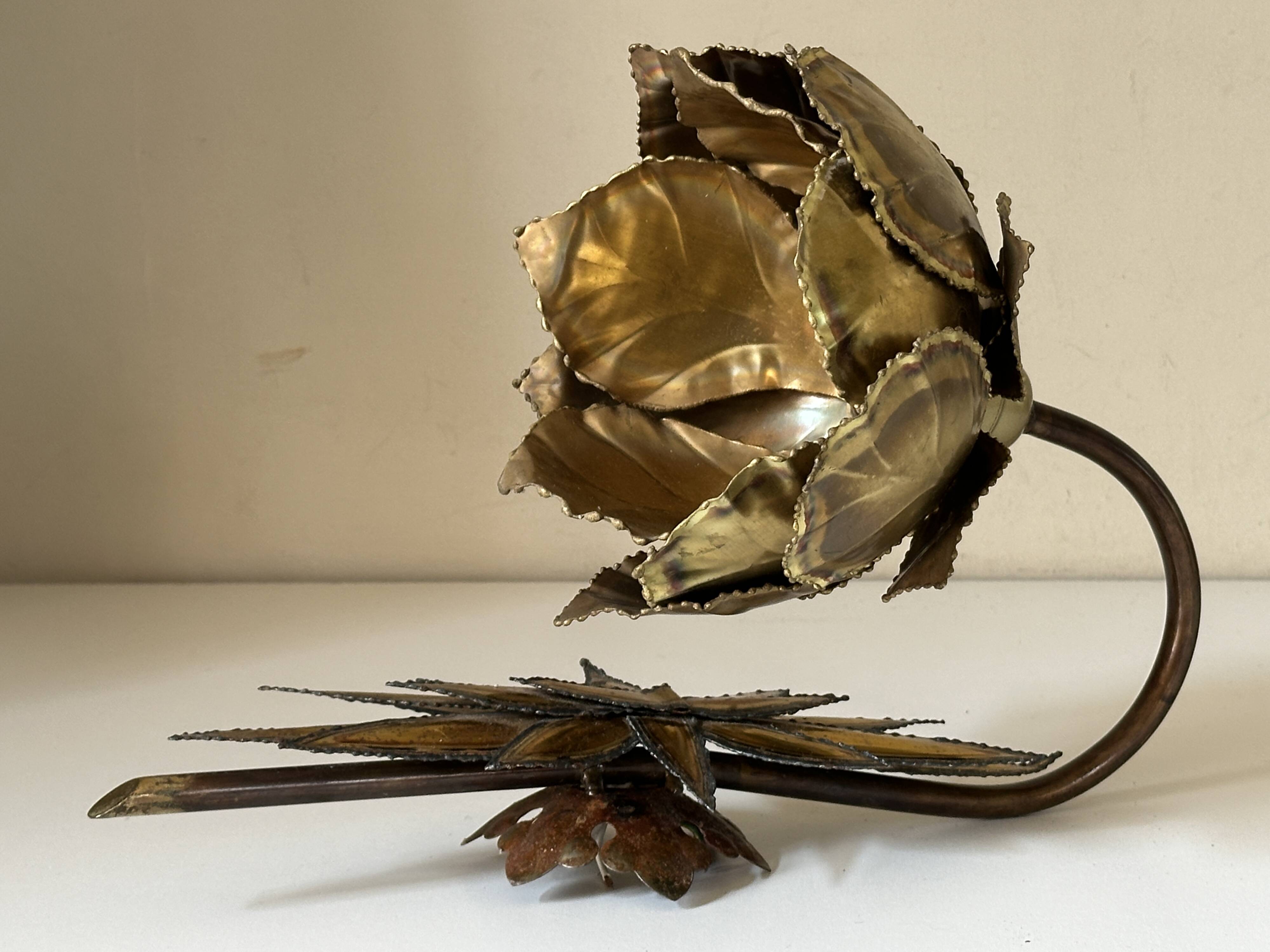 Vintage 70s gold Jansen style wall lamp