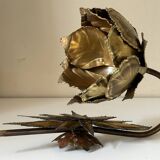 Vintage 70s gold Jansen style wall lamp