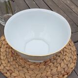 Octagonal white salad, gold edge, Sologne porcelain