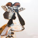 African painting in marquetry of butterfly wings