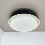 Minimalist  metal and glass flushmount wall light by bega lights, germany, 1980s