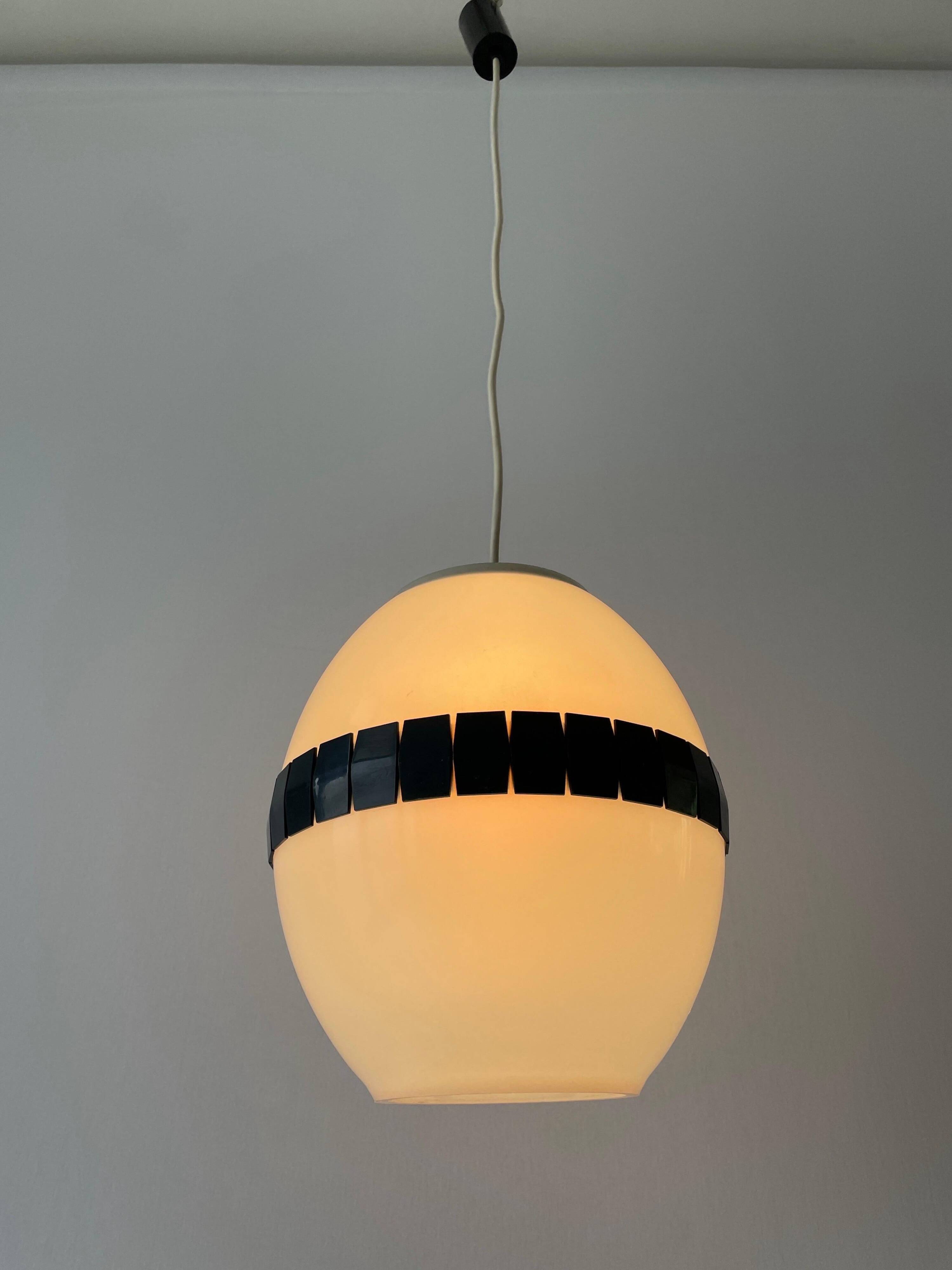 Plexiglass ceiling light in the shape of an egg, 1960s, Italy