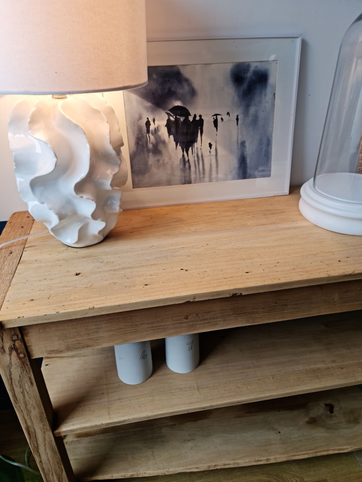 Draper's table in raw oak fully vitrified