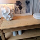 Draper's table in raw oak fully vitrified