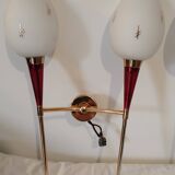 Pair of double wall lights Arlus Paris 1960