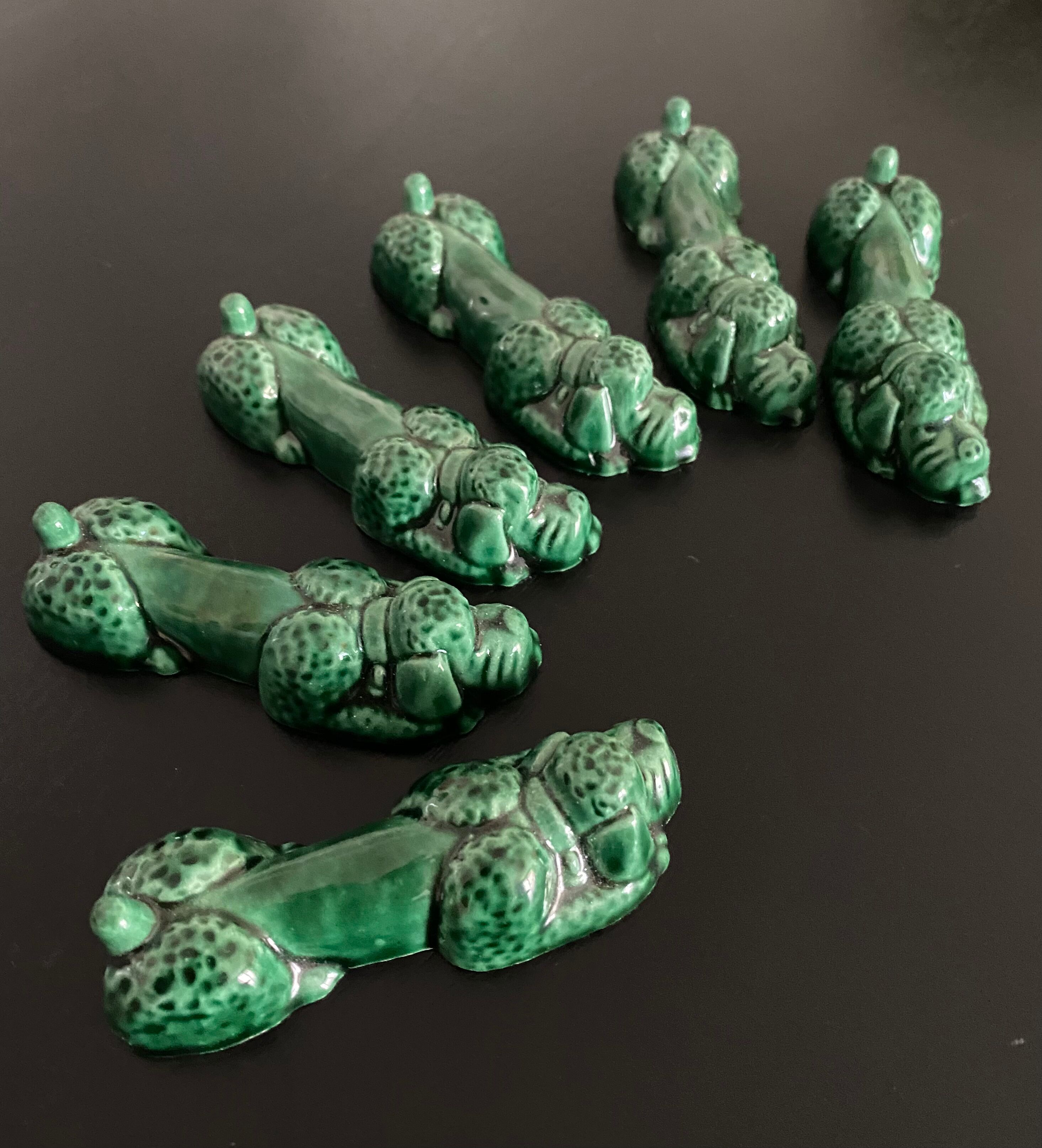 6 ceramic poodle knife holder