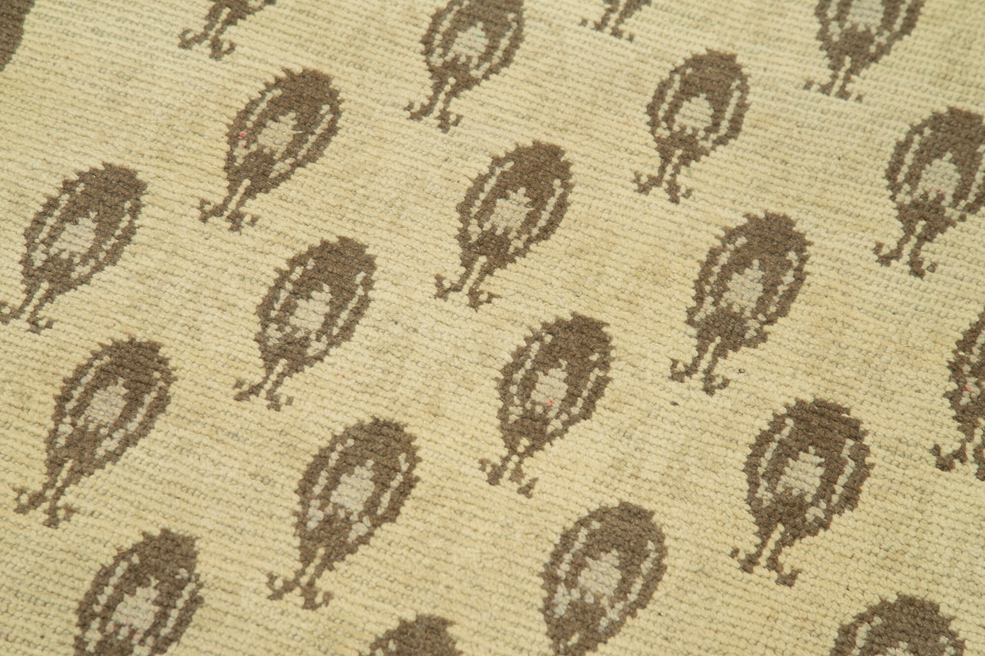 1950s hand-knotted unique turkish beige rug 88 cm x 215 cm