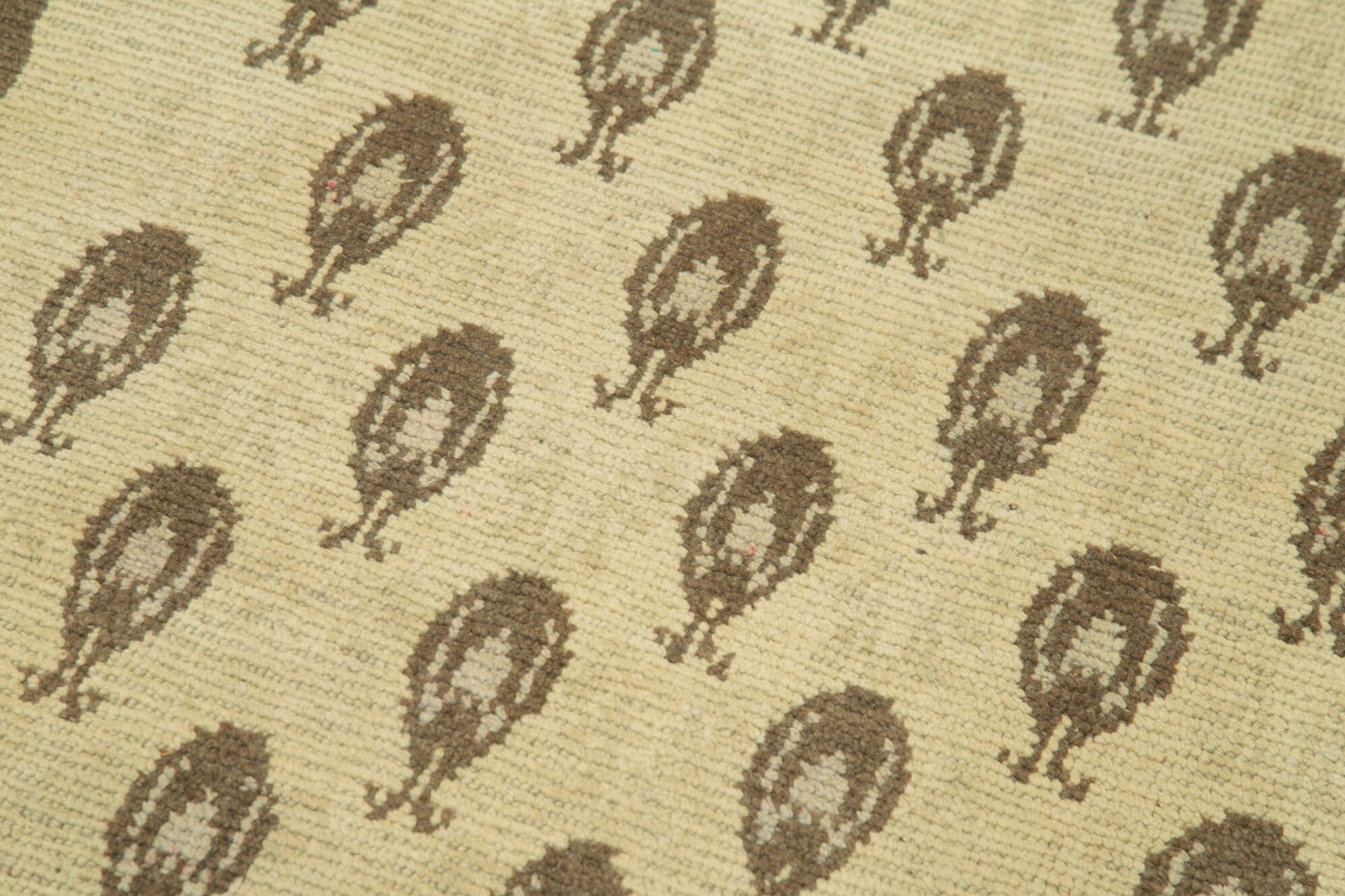 1950s hand-knotted unique turkish beige rug 88 cm x 215 cm