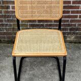 Set of 4 chairs Cesca B32 designed by Marcel Breuer design black frame