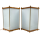 Leonardo Mosso 2 palisander and brass table lamps, Italy 1970s