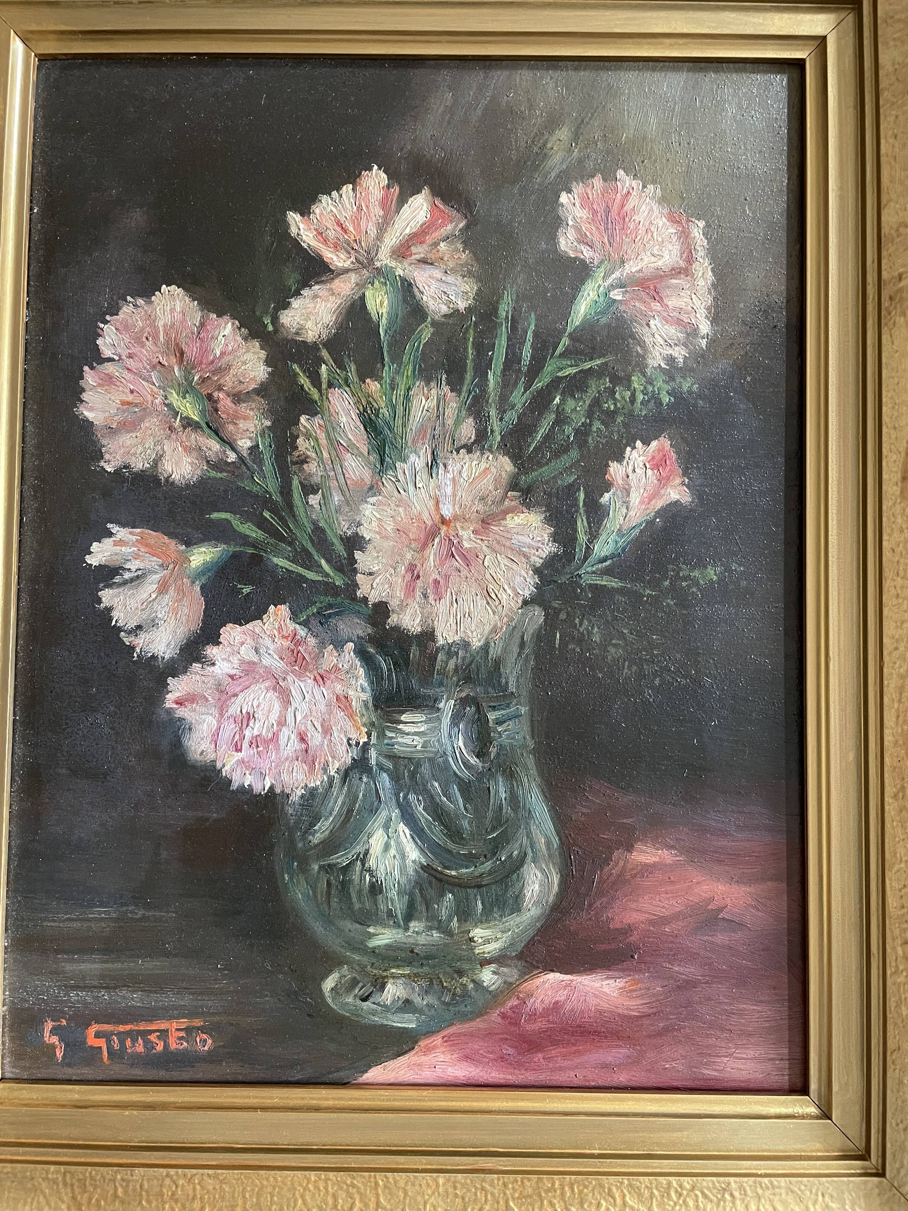 Huile sur bois bouquet