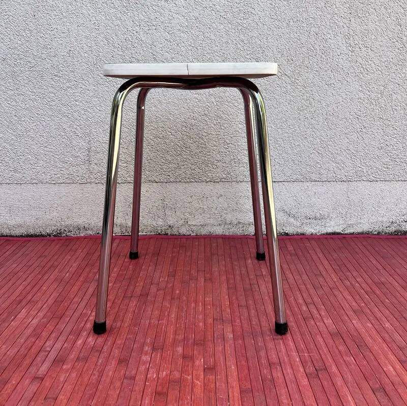 White formica stool