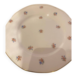 Dessert plate and porcelain dish with a multicoloured floral pattern vintage.