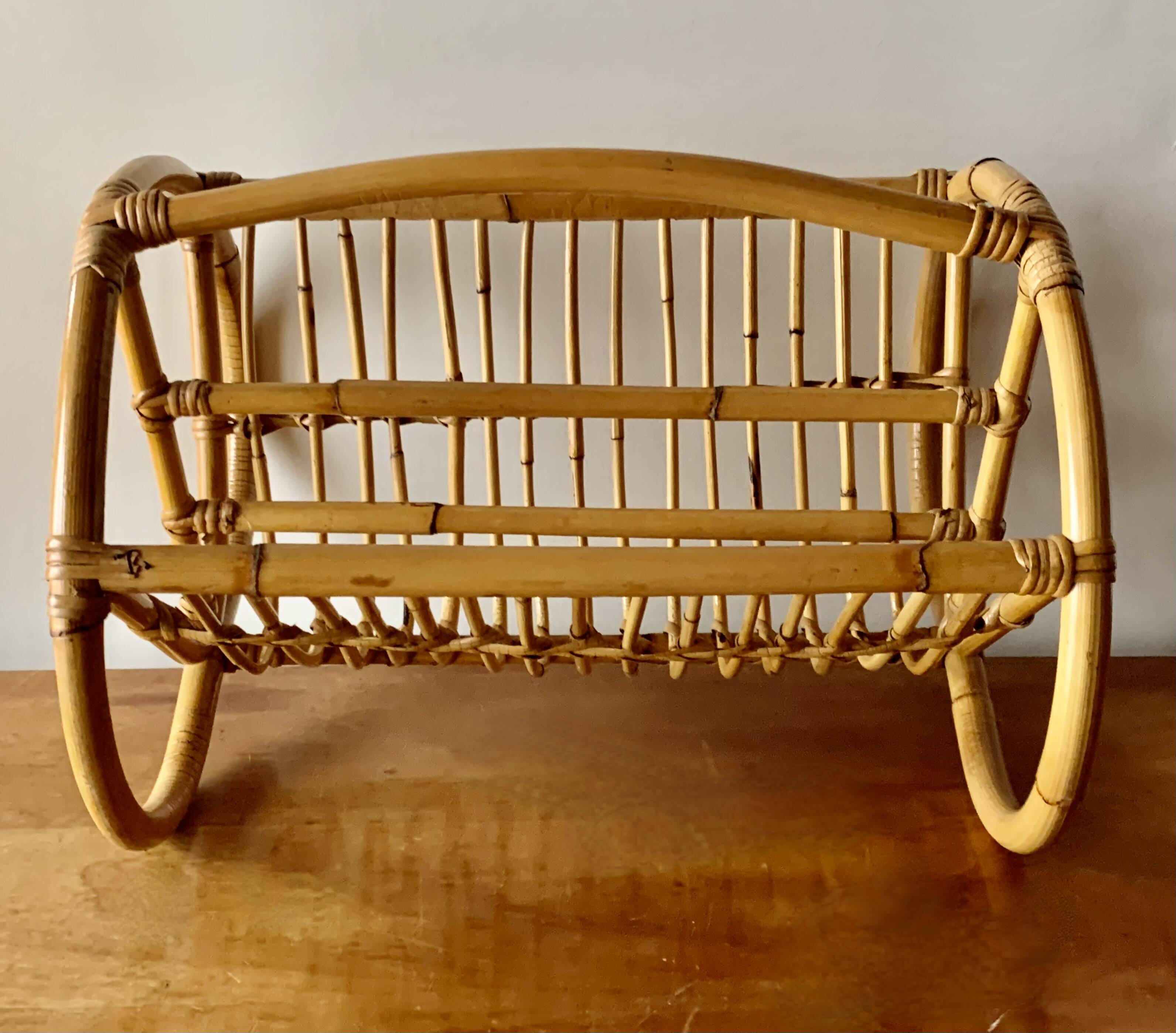 Vintage bamboo magazine rack